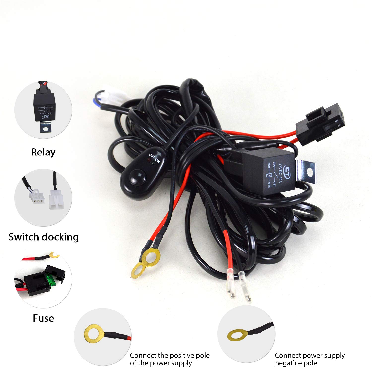 LEDバーライト 取り付けステー付き　リレーハーネス Amazon | RIGIDON 作業灯 led ライトバー 車 LED ワークライト23インチ